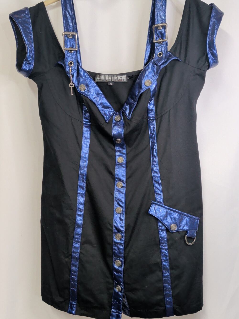 1980s Vintage Lip Service Cyberpunk Goth Extra Large Dress - Rare